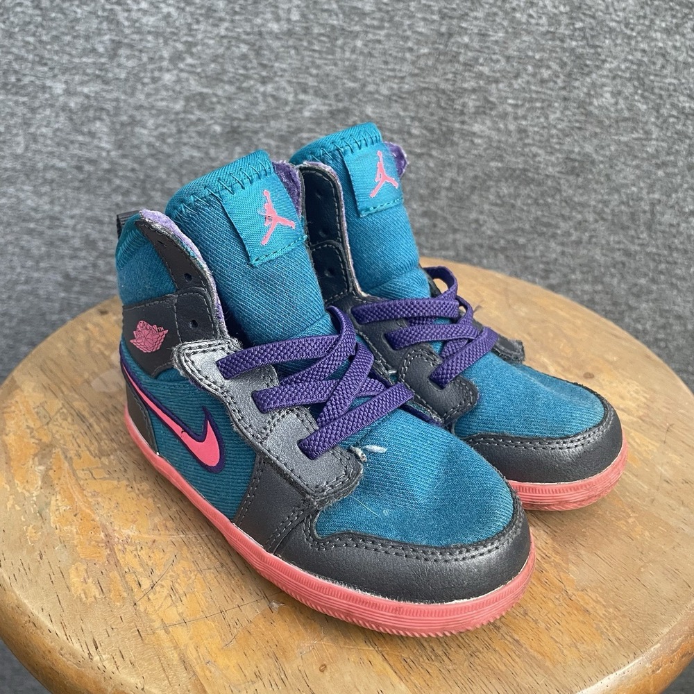 Nike Air Jordan 1 Retro Skinny High Tropical Teal Size 7C Grey Pink 602658-309